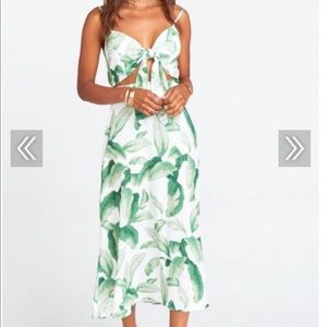 Showmeyourmumu Front Tie Palm Maxi Dress